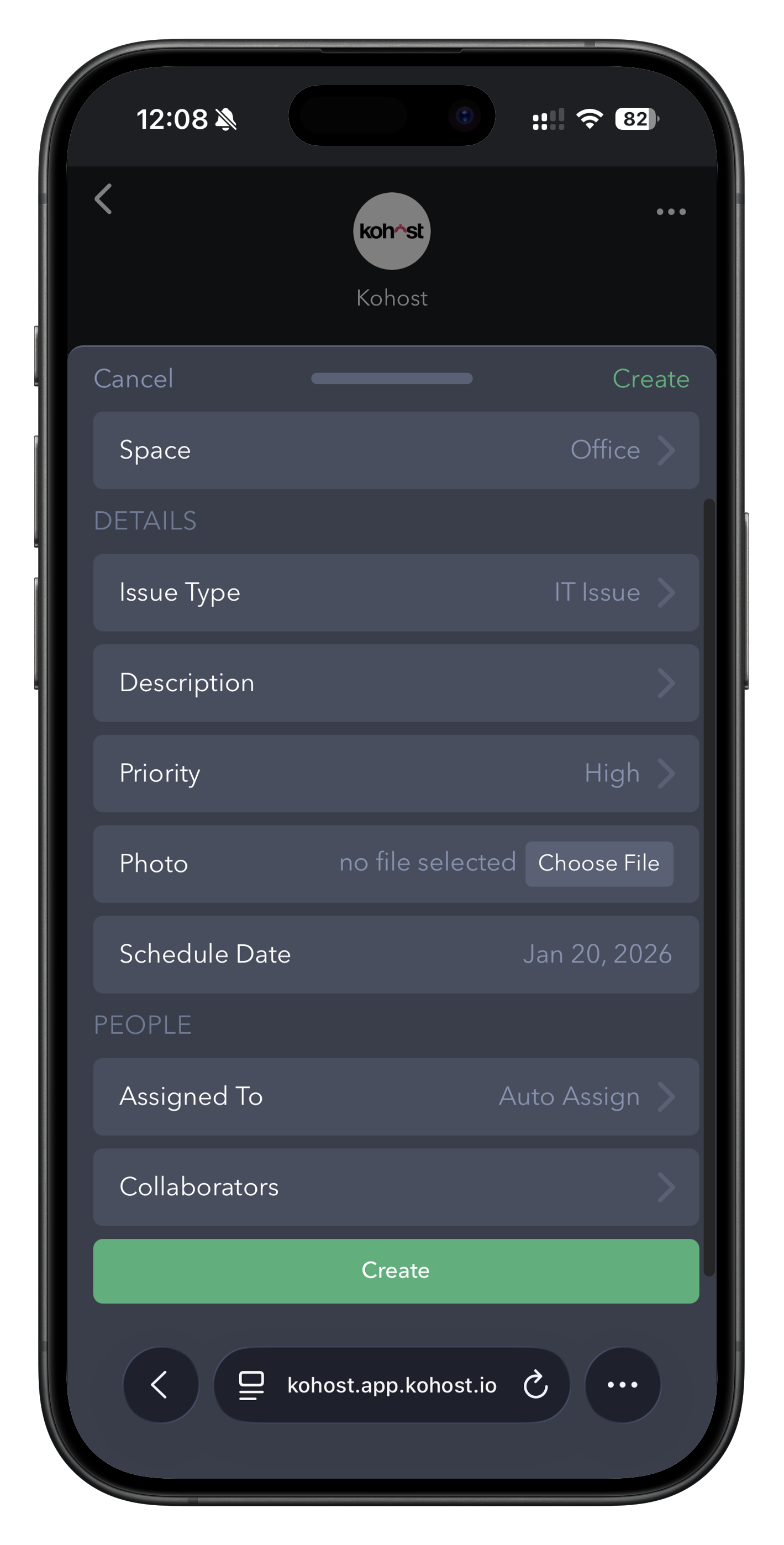 Kohost team coordination dashboard showing collaborative ticket management and real-time status updates